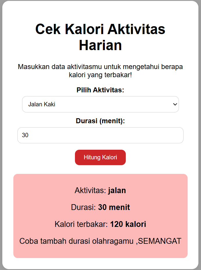Cek Kalori Aktivitas Harian Preview